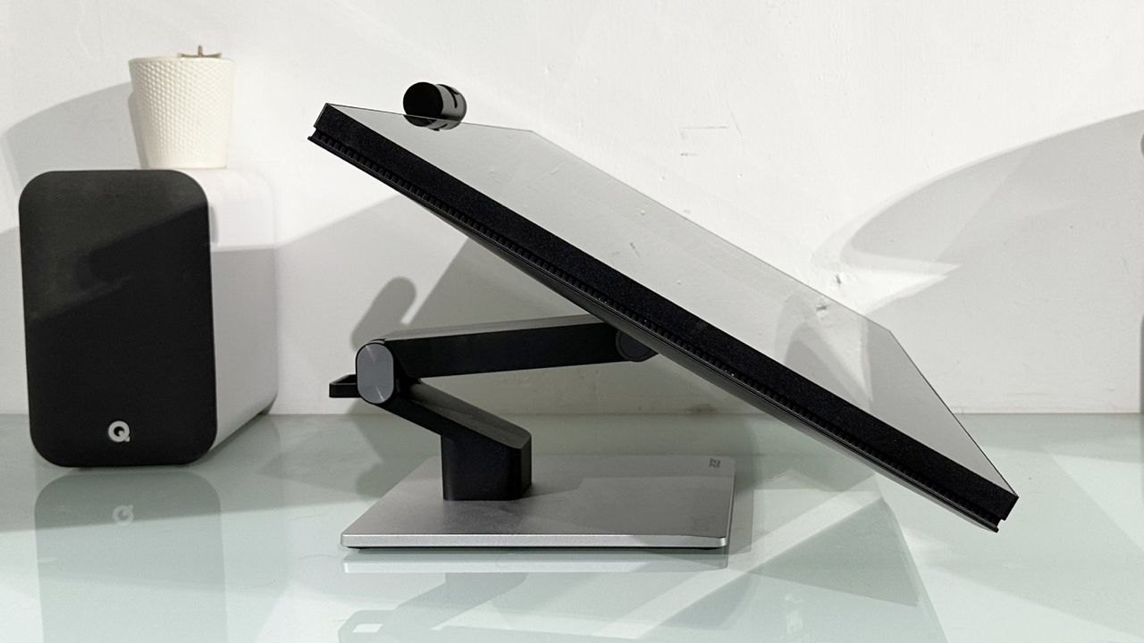 The Acer ProDesigner PE320QXT on a desk in a home office during our testing process
