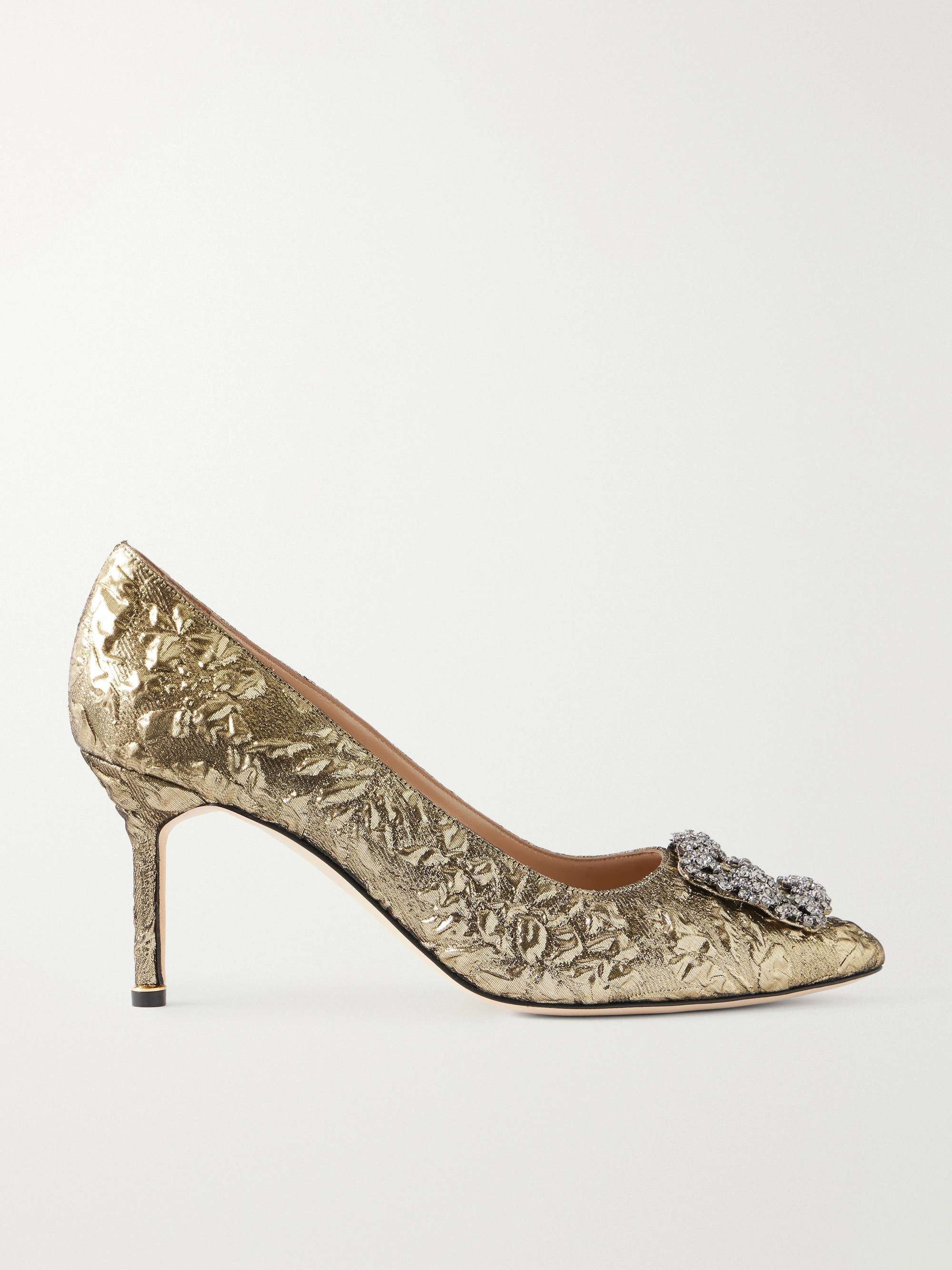 + Emilia Wickstead Hangisi 70 Crystal-Embellished Metallic Jacquard Pumps