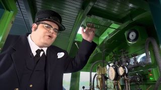 Josh Gad on the Disneyland Railroad