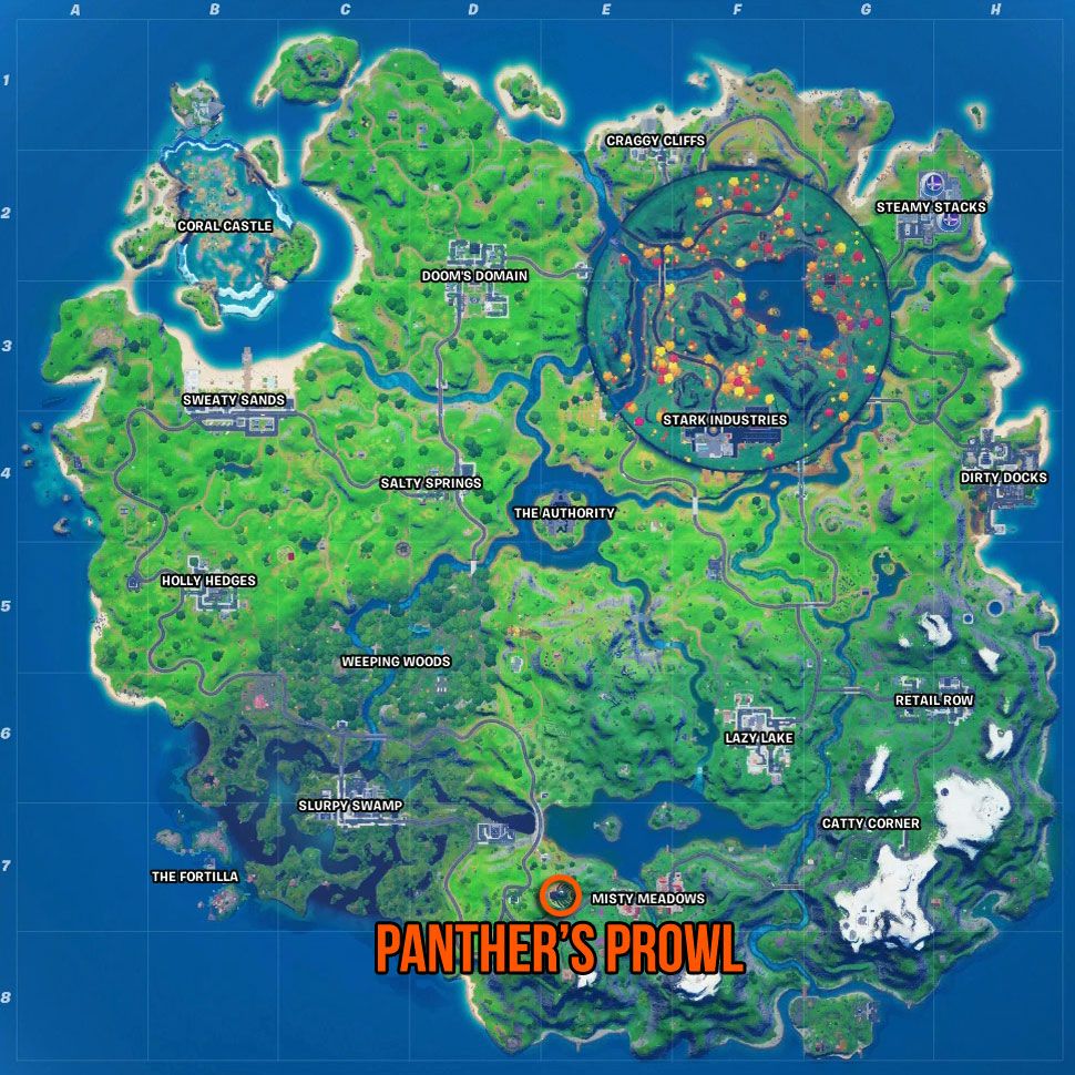 Fortnite Panther's Prowl location Where to visit the Black Panther