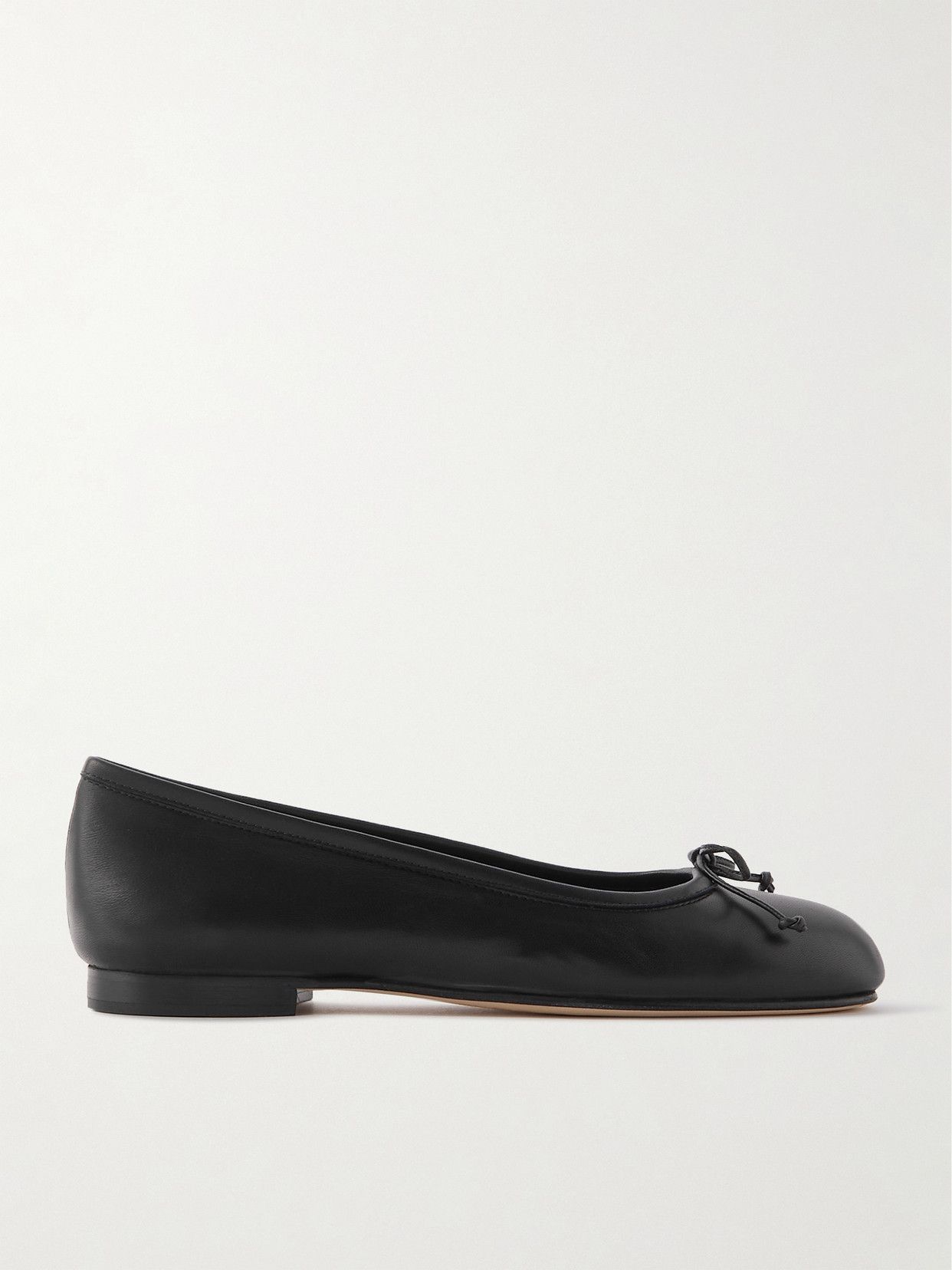 Veralli Bow-Detailed Leather Ballet Flats
