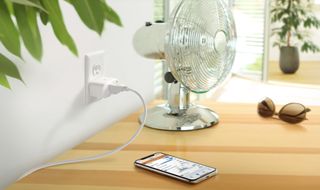Eve Energy smart plug powering a fan
