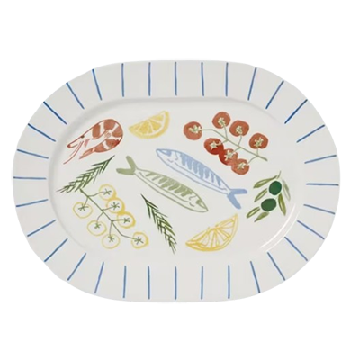 Illustrated serving platter