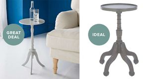 grey round side table and isabelle side table