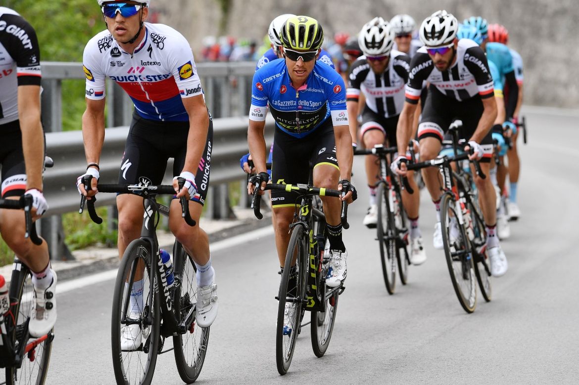Esteban Chaves was caught out on the first climb