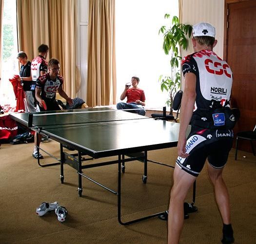 A game of pingpong to warm up before training