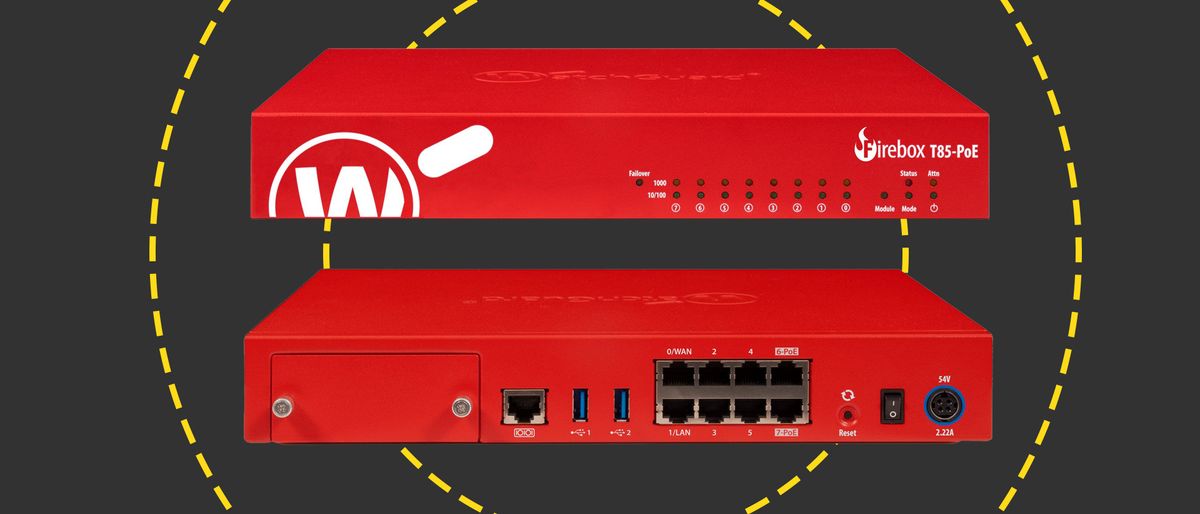 The WatchGuard Firebox T85 hardware on the ITPro background