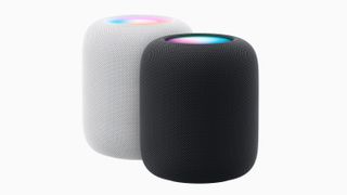 Apple HomePod 2 in white and 'midnight'