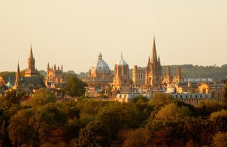 Oxford city skyline in golden light