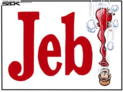 Political cartoon U.S. Jeb Bush 2016 Blimp