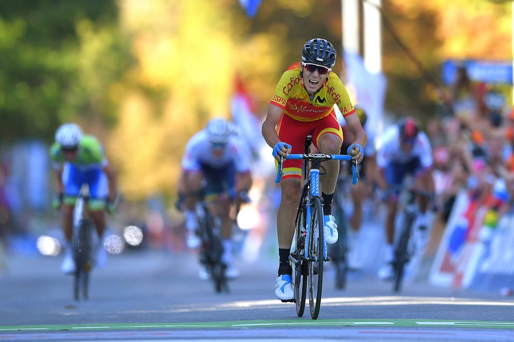 Jaime Castrillo Zapater od Spain finishes the U23 road race