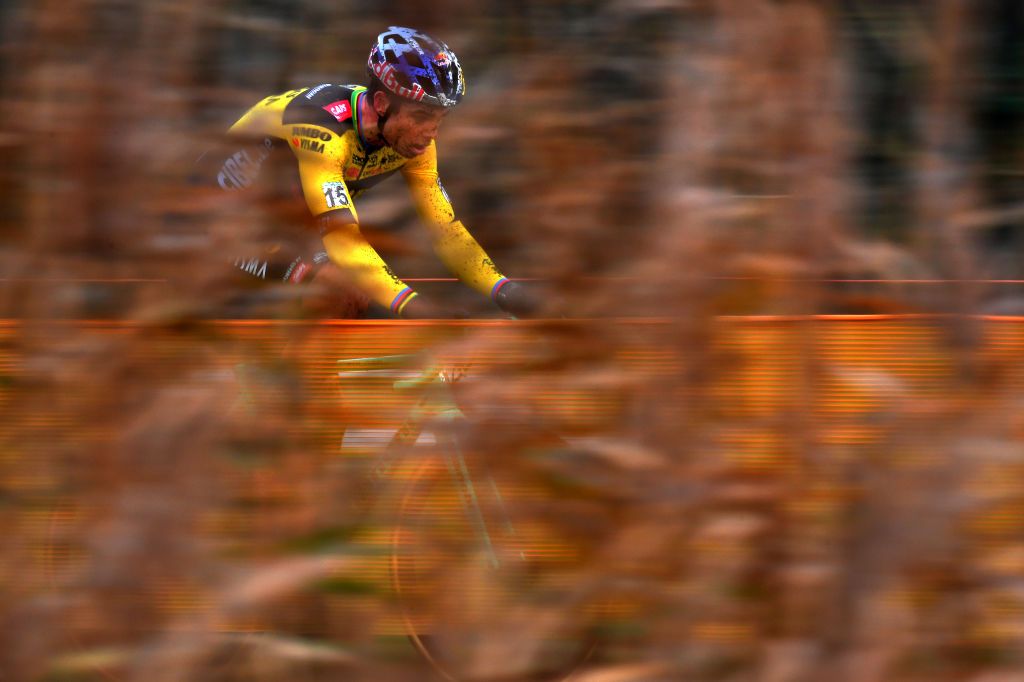 BOOM BELGIUM DECEMBER 06 Wout Van Aert of Belgium and Team JumboVisma during the 6th Superprestige Cyclocross Boom 2020 Men Elite De Schorre Boom Superprestige2021 SPBoom SuperprestigeCX on December 06 2020 in Boom Belgium Photo by Luc ClaessenGetty Images