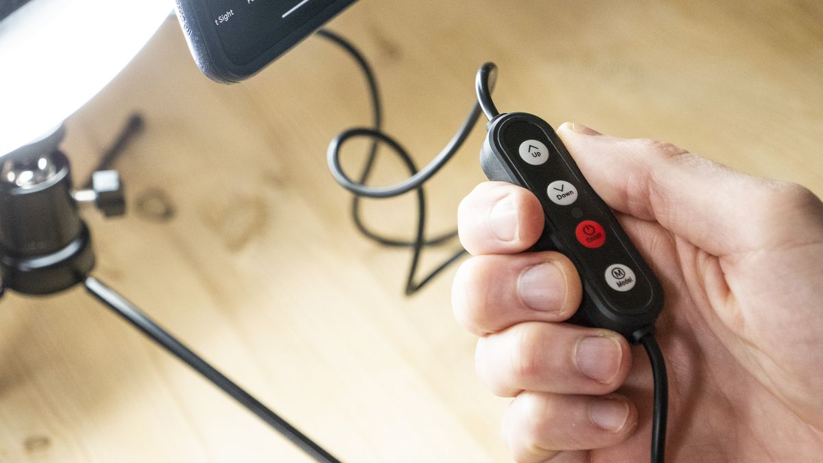right light for phone remote control in the hand