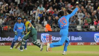 India&#039;s Hardik Pandya during the T20 cricket match against India vs South Africa