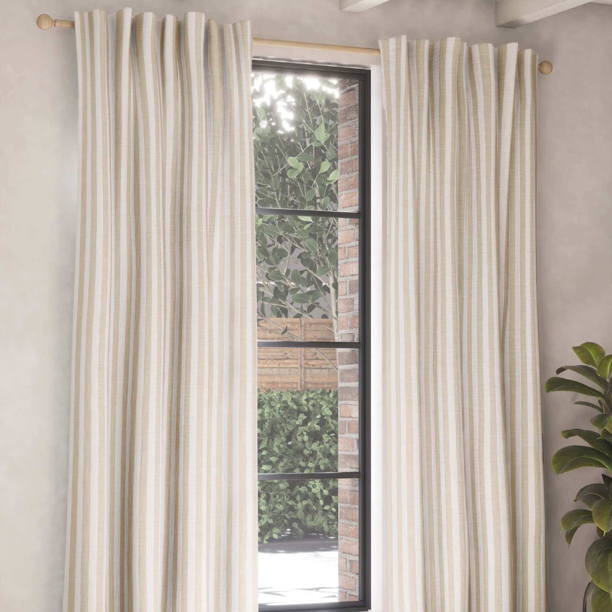 M&amp;amp;S Pure Cotton Striped Multiway Curtains