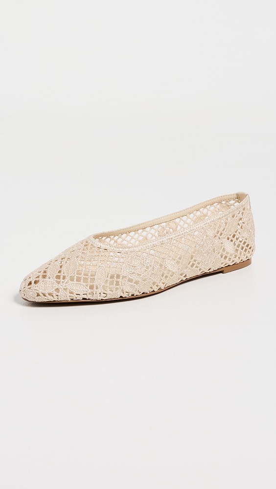 Pillar Flats - Cream Floral Crochet