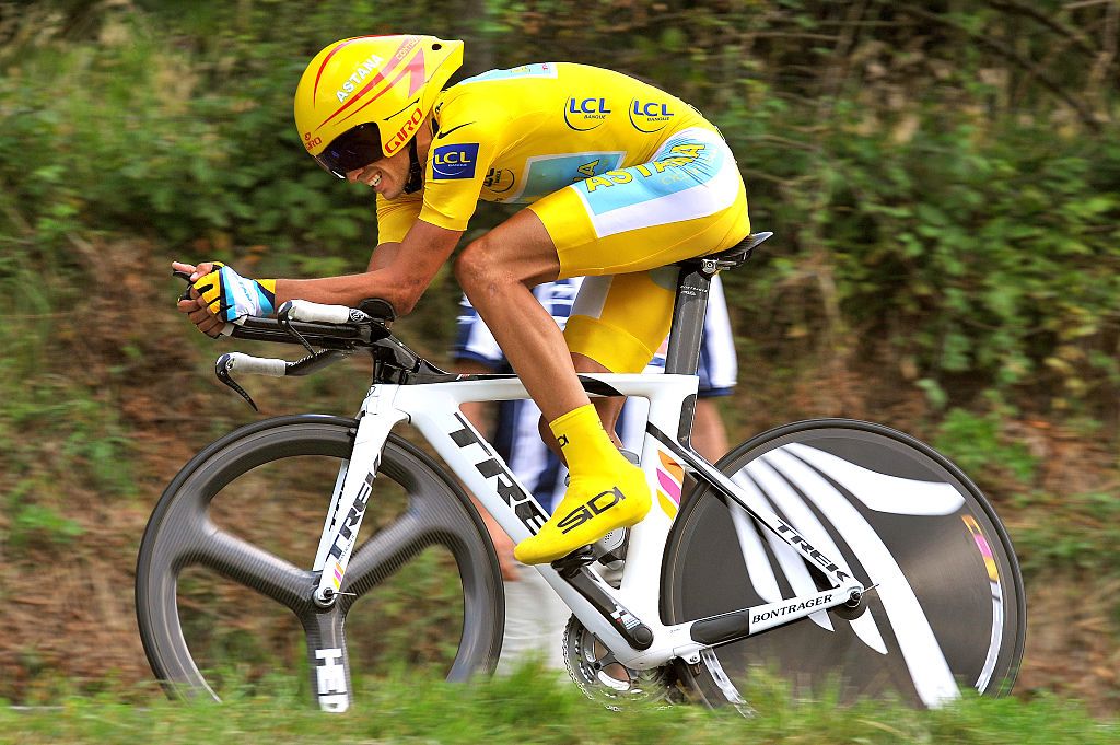 Cycling : Tour de France 2009 / Stage 18
CONTADOR Alberto (Esp) Yellow Jersey /
Annecy - Annecy (40,5 Km) /
Time Trial / Contre la Montre / Tijdrit /
Rit Etape / TDF / Ronde van Frankrijk / (c)Tim De Waele