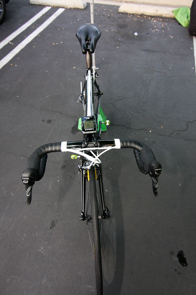 The cockpit for Old's race bike.