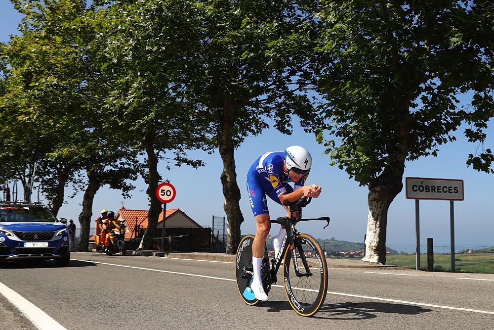 Kasper Asgreen (Quick-Step Floors) during stage 16 time trial at the Vuelta a Espana