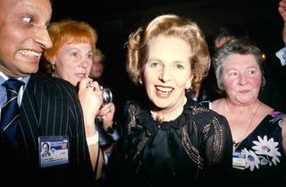’Prime Minister Margaret Thatcher and admirers at Conservative Party Conference’