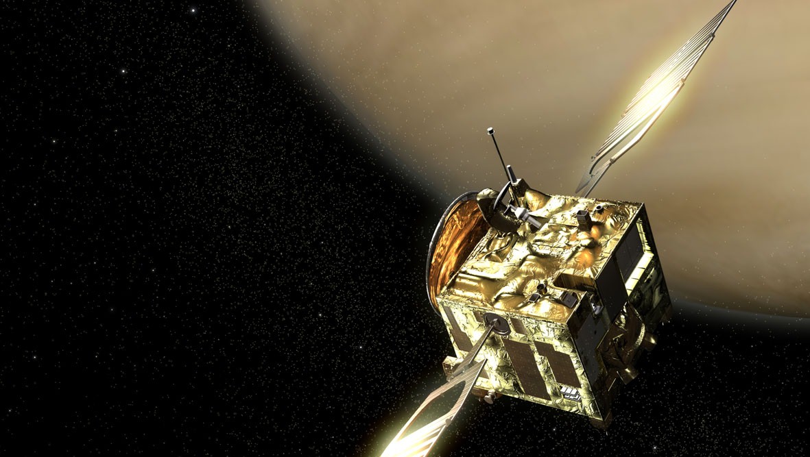 Artist&#039;s concept of Europe&#039;s Venus Express spacecraft, which has been studying Venus from orbit since 2006.