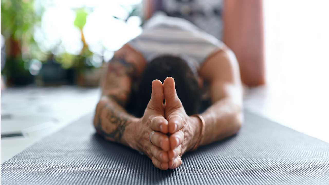 Man doing stretches