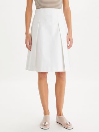 Pleated Twill Skirt