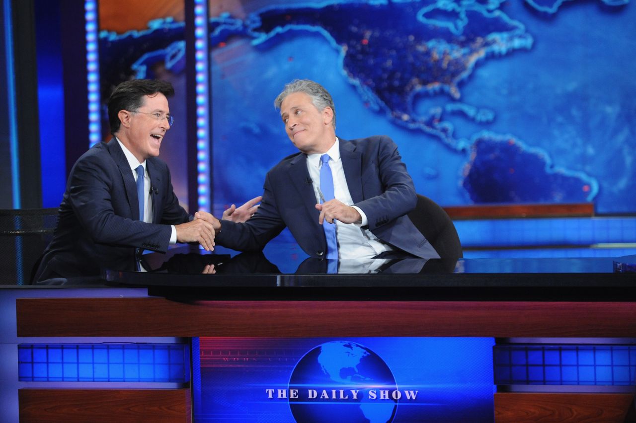 Stephen Colbert and Jon Stewart