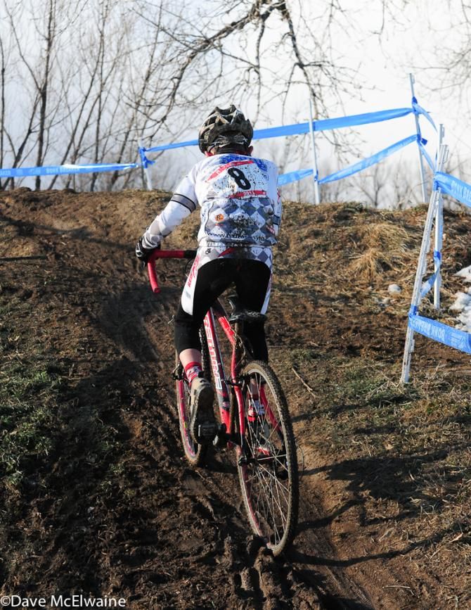 Paul Haley (Red Zone Cycling) riding a steep climb