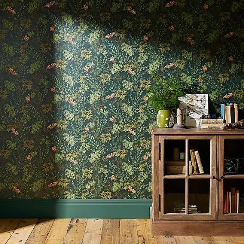 Dunelm, Moorland Moth Wallpaper Green