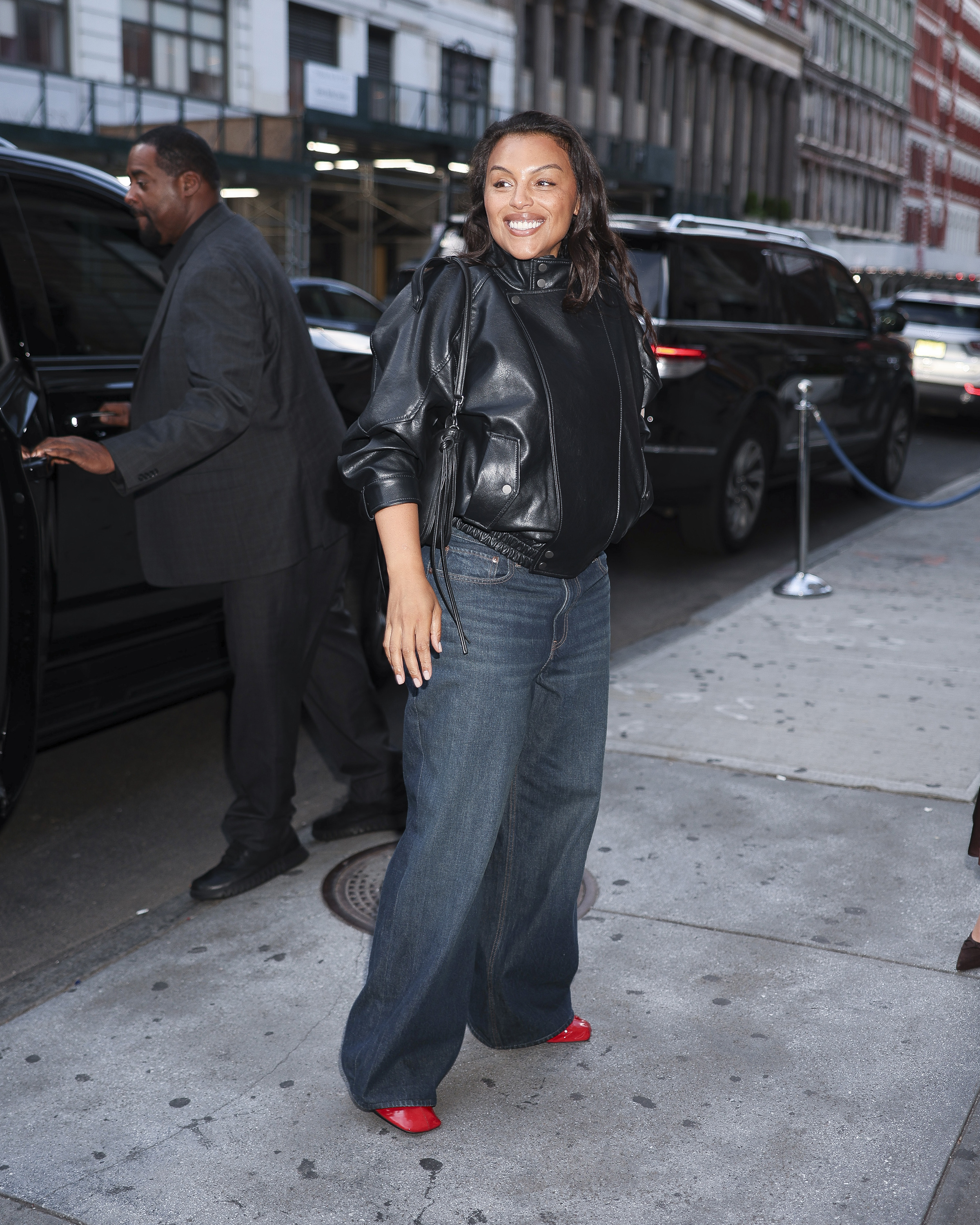 Paloma Elsesser wore Abercrombie &amp;amp; Fitch jeans to a launch event in NYC