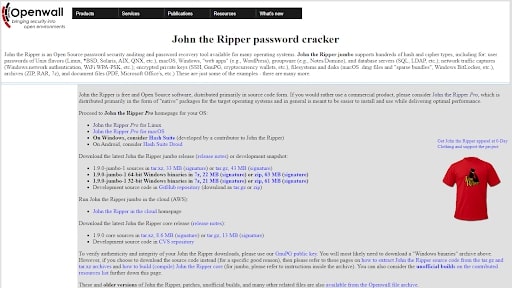 john the ripper dictionary file download