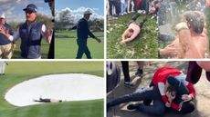 Images of controversial moments at the 2024 WM Phoenix Open