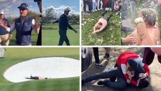 Images of controversial moments at the 2024 WM Phoenix Open