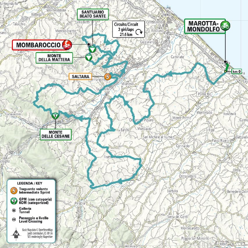 Tirreno-Adriatico 2026 stage 5 route