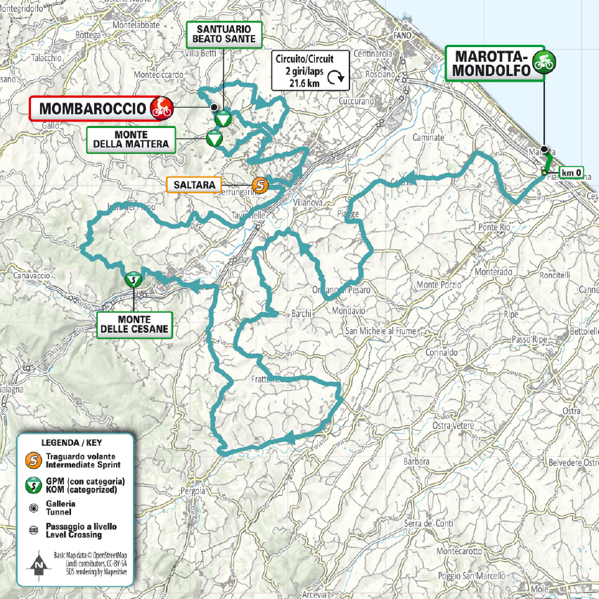 Tirreno-Adriatico 2026 stage 5 route