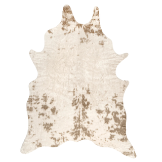 Zahara Faux Cowhide Washable Rug | Off White