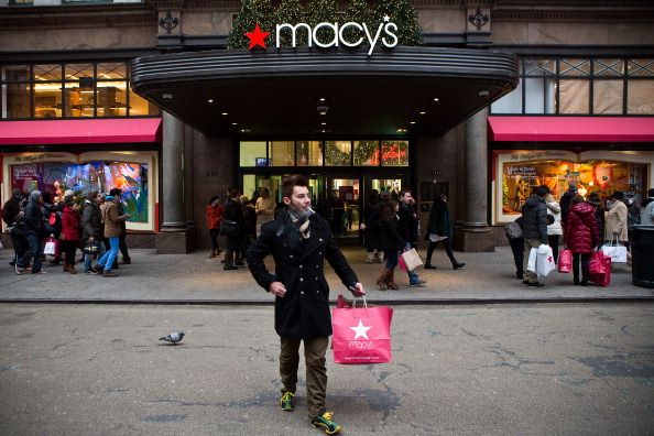 A shopper outside the Macy&amp;#039;s in Herald Square.