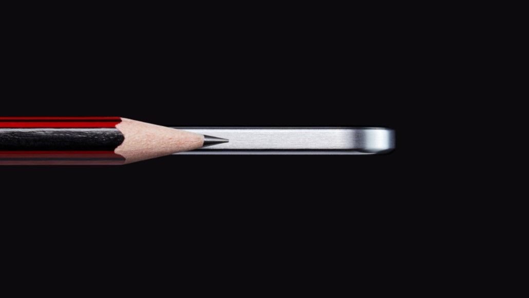 Oppo Find N5 teaser image showing how thin it is next to pencil