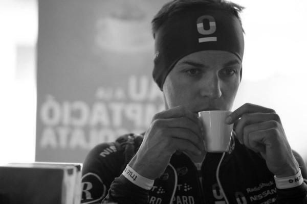 Thomas Rohregger enjoys his morning coffee