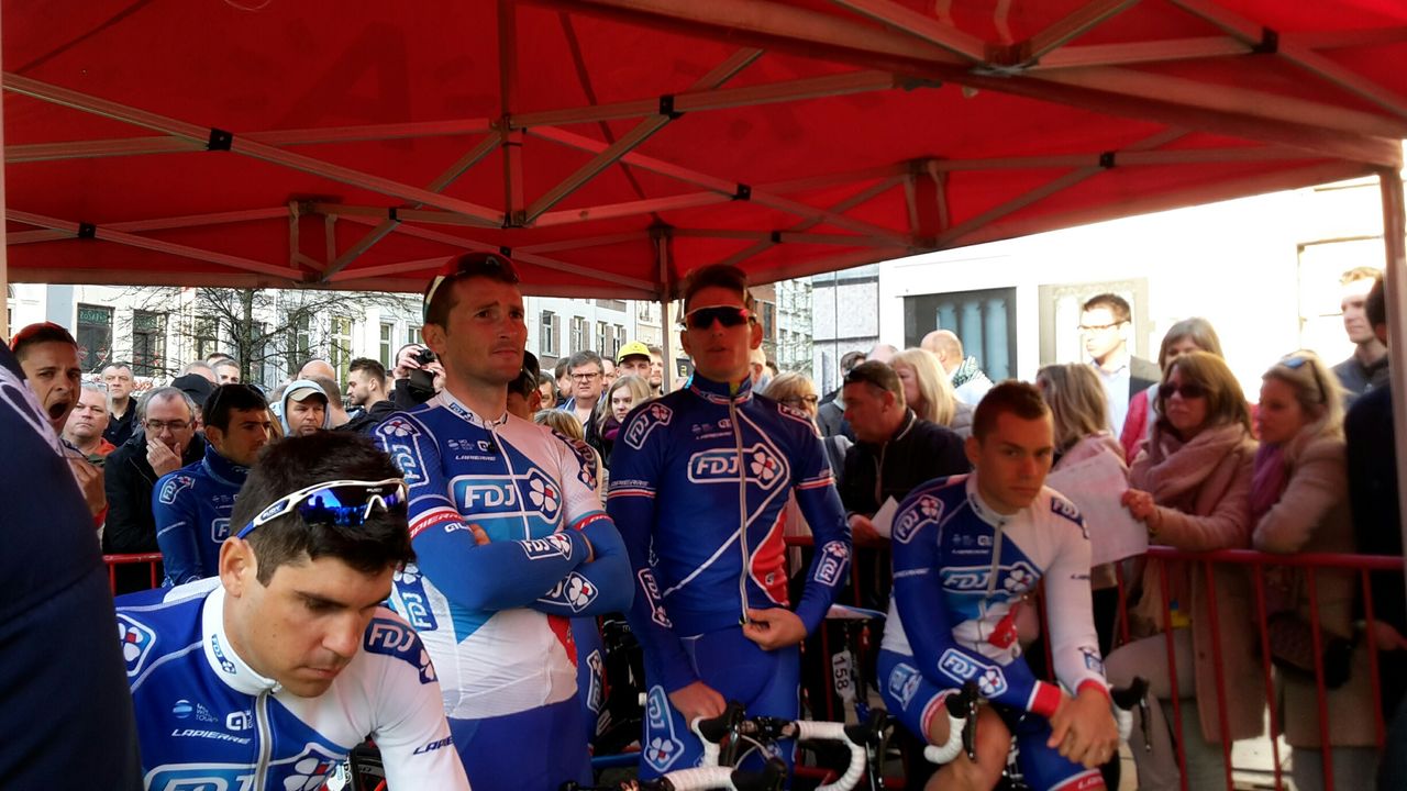 Arnaud Demare with his FDJ teammates