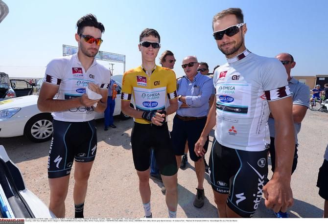 The leaders: Guillaume Van Keirsbulck, Niki Terpstra, Tom Boonen