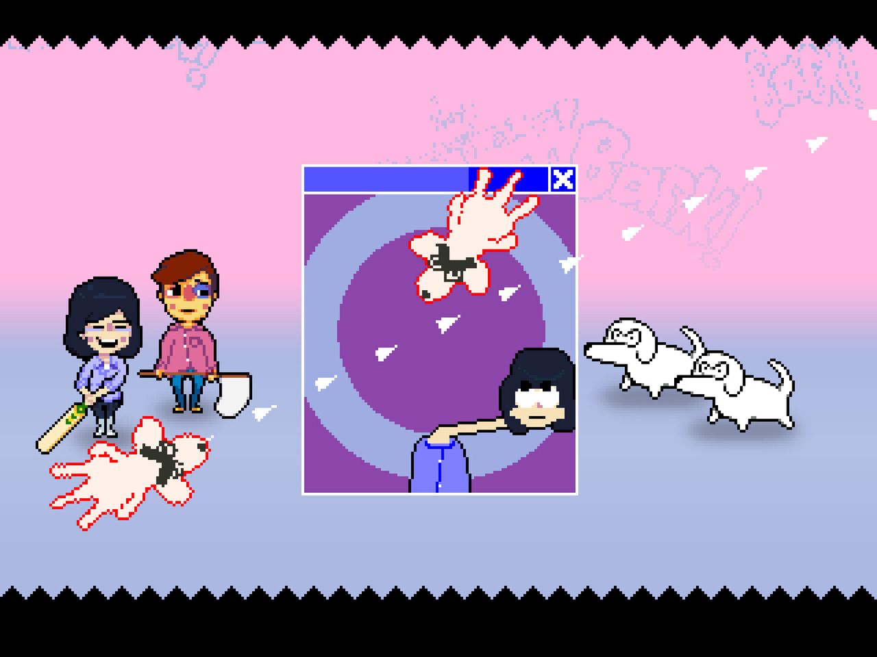 Pixel-art screenshot from indie RPG knuckle sandwich