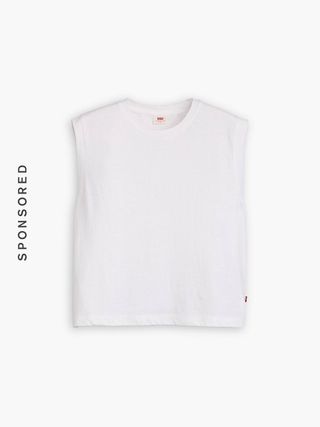 Weißes, kastenförmiges Tanktop von Levi's