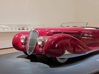1938 Delahaye Type 165 Cabriolet at Motion. Autos, Art, Architecture, at Guggenheim Bilbao curated by Norman Foster