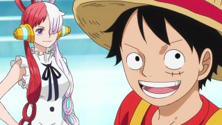 Luffy and Uta in One Piece Film: Red.