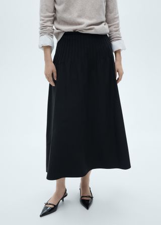 Flared Skirt With Pleated Detail - Women | Mango United Kingdom