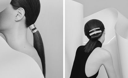  Pictured left: clips in white gold and right, Sophie Buhai Brâncuși Barrette, $375