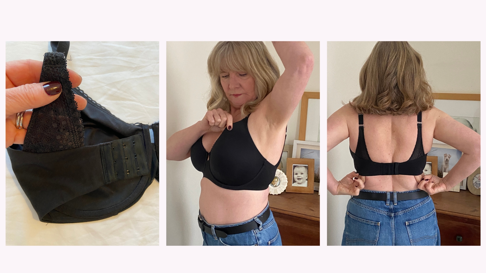 Julie Player testing the M&amp;amp;S Minimiser full cup bra