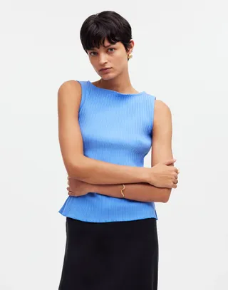 Ribbed Boatneck Tank